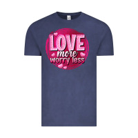 Vintage Denim Love more worry less Valentine's Day Vintage Tee - HowdyJamesFarm