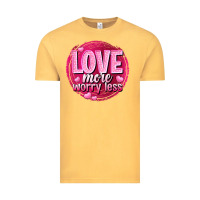 Vintage Mustard Love more worry less Valentine's Day Vintage Tee - HowdyJamesFarm