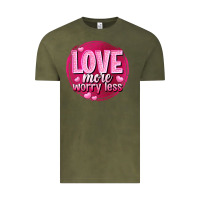 Vintage Olive Love more worry less Valentine's Day Vintage Tee - HowdyJamesFarm