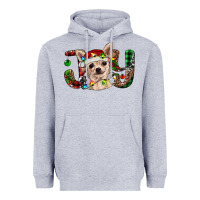 Heather Grey christmas chihuahua joy Heavyweight Hoodie - BarkalooDesign