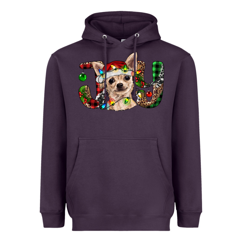 Christmas Chihuahua Joy Heavyweight Hoodie by BarkalooDesign | Teevron