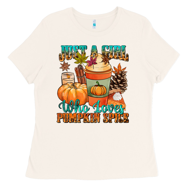 Just A Girl Who Loves Pumpkin Spice Ladies Tee by NancyCooperArtShop | Teevron