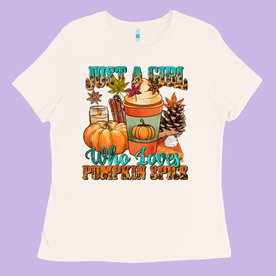 Just A Girl Who Loves Pumpkin Spice Ladies Tee Designed By Nancycooperartshop