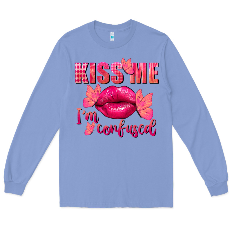 Kiss Me I'm So Confused Valentine's Day Long Sleeve Tee by FaDigitalArtStudio | Teevron
