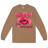 Toasted Coconut Kiss me i'm so confused Valentine's Day Long Sleeve Tee - FaDigitalArtStudio