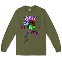 Army Green Be Kind Autism Semicolon Long Sleeve Tee - Jasminsmagicworld
