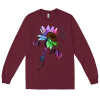 Burgundy Be Kind Autism Semicolon Long Sleeve Tee - Jasminsmagicworld