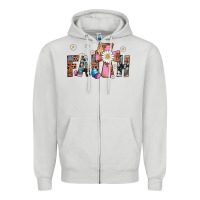 Dove Grey faith cross Zipper Hoodie - Artiststas
