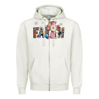 Oatmeal Heather faith cross Zipper Hoodie - Artiststas