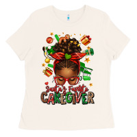 Bone santas favorite caregiver afro messy bun Ladies Tee - texasbilliewilder