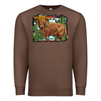 Chestnut western cactus highland cow Premium Sweatshirt - BarkalooDesign