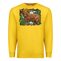 Lemon western cactus highland cow Premium Sweatshirt - BarkalooDesign
