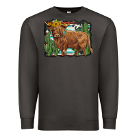Smoke western cactus highland cow Premium Sweatshirt - BarkalooDesign