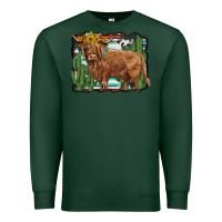 Sports Green western cactus highland cow Premium Sweatshirt - BarkalooDesign
