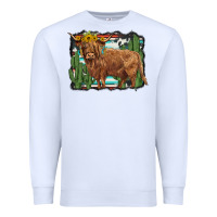 White western cactus highland cow Premium Sweatshirt - BarkalooDesign