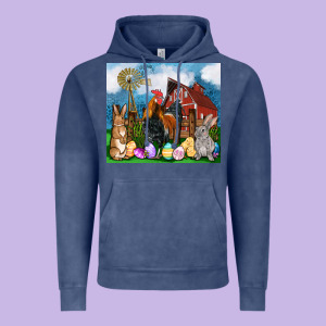 Farm Animals 20oz Vintage Hoodie Designed By Oliviacreatesart