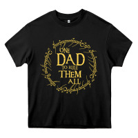 Black Mens One Dad to rule them all  father's day gift Heavy Core Tee - longCreatives