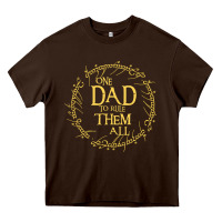 Chocolate Brown Mens One Dad to rule them all  father's day gift Heavy Core Tee - longCreatives