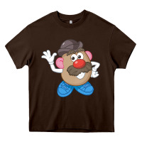 Chocolate Brown Womens Mr. Potato Head Simple Portrait Heavy Core Tee - longCreatives