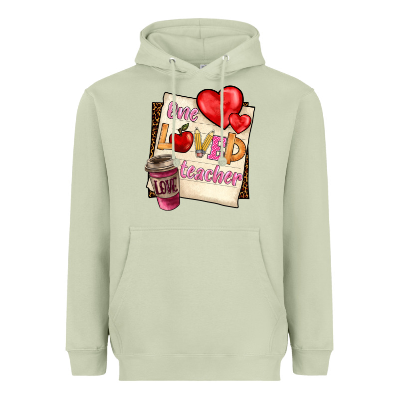 One Loved Teacher Heavyweight Hoodie by BarkalooDesign | Teevron