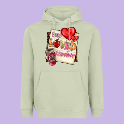 One Loved Teacher Heavyweight Hoodie Designed By Barkaloodesign