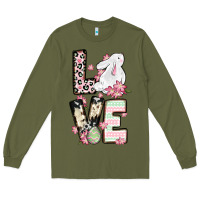 Army Green Love Easter bunny Long Sleeve Tee - OliviaCreatesArt