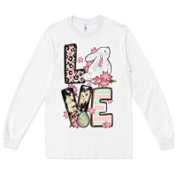 White Love Easter bunny Long Sleeve Tee - OliviaCreatesArt