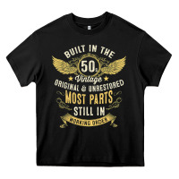 Black Mens Vintage 1950s Built In The 50s Fifties Funny 70th Birthday Heavy Core Tee - longCreatives