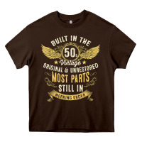 Mens Vintage 1950s Built In The 50s Fifties Funny 70th Birthday Heavy Core Tee | Teevron