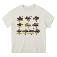 Cream Top Ten Best WW2 Tanks M4 Sherman Panzer IV Tiger II T34 Heavy Core Tee - longCreatives