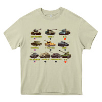 Mossy Top Ten Best WW2 Tanks M4 Sherman Panzer IV Tiger II T34 Heavy Core Tee - longCreatives