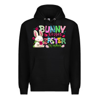 Black Bunny Kisses Easter Wishes Premium Hoodie - CowhideDigitalArt