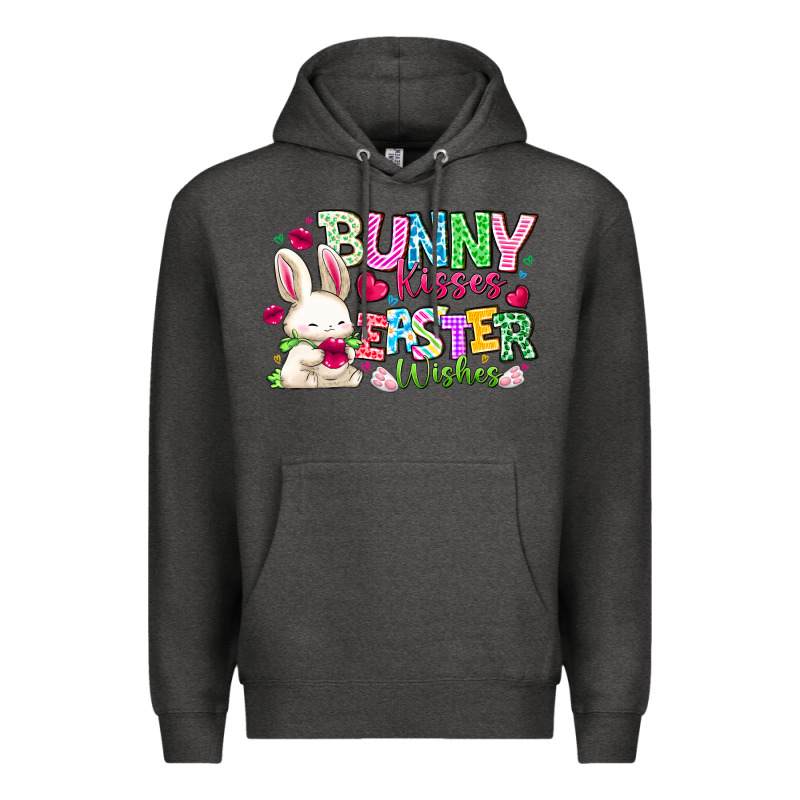 Bunny Kisses Easter Wishes Premium Hoodie by CowhideDigitalArt | Teevron