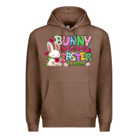 Chestnut Bunny Kisses Easter Wishes Premium Hoodie - CowhideDigitalArt