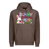 Coffee Bunny Kisses Easter Wishes Premium Hoodie - CowhideDigitalArt