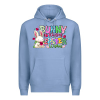 Colony Blue Bunny Kisses Easter Wishes Premium Hoodie - CowhideDigitalArt