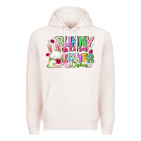 Pale Pink Bunny Kisses Easter Wishes Premium Hoodie - CowhideDigitalArt