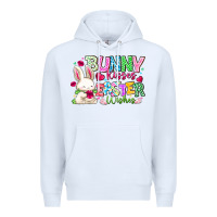 White Bunny Kisses Easter Wishes Premium Hoodie - CowhideDigitalArt