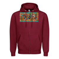 Burgundy texas sunflower cactus cowhide leopard licence plate Zipper Hoodie - Artiststas
