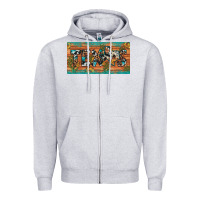 Heather Grey texas sunflower cactus cowhide leopard licence plate Zipper Hoodie - Artiststas