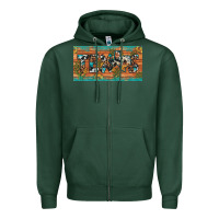Sports Green texas sunflower cactus cowhide leopard licence plate Zipper Hoodie - Artiststas