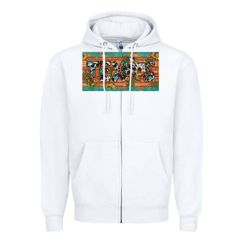 Texas Sunflower Cactus Cowhide Leopard Licence Plate Zipper Hoodie by Artiststas | Teevron