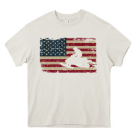 Cream Snowmobile USA Flag Snow Sled Patriotic Snowmobiling Gift Heavy Core Tee - longCreatives