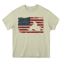 Snowmobile Usa Flag Snow Sled Patriotic Snowmobiling Gift Heavy Core Tee | Teevron