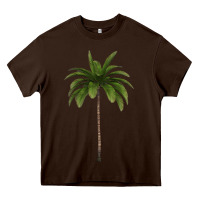 Chocolate Brown Tropical Palm Tree Heavy Core Tee - longCreatives