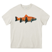 Cream Trout Fly Fishing Nature Outdoor Fisherman Gift Heavy Core Tee - longCreatives