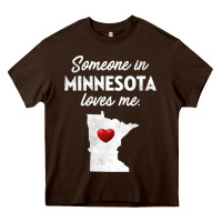 Chocolate Brown Someone In Minnesota Loves Me  Minnesota  MN Heavy Core Tee - longCreatives