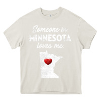 Cream Someone In Minnesota Loves Me  Minnesota  MN Heavy Core Tee - longCreatives