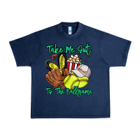 Navy Take me out to the ballgame Urban Heavy Tee - HowdyJamesFarm