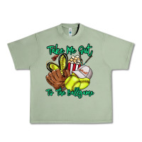 Oil Green Take me out to the ballgame Urban Heavy Tee - HowdyJamesFarm